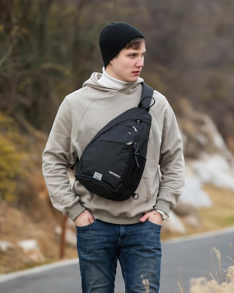 WATERFLY Háromszög Alakú Vízálló Nylon Hátizsák - Unisex Crossbody Táska Túrázáshoz, Kerékpározáshoz, Utazáshoz - Állítható Vállpánttal