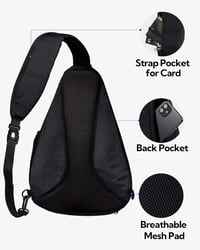 WATERFLY Háromszög Alakú Vízálló Nylon Hátizsák - Unisex Crossbody Táska Túrázáshoz, Kerékpározáshoz, Utazáshoz - Állítható Vállpánttal 5
