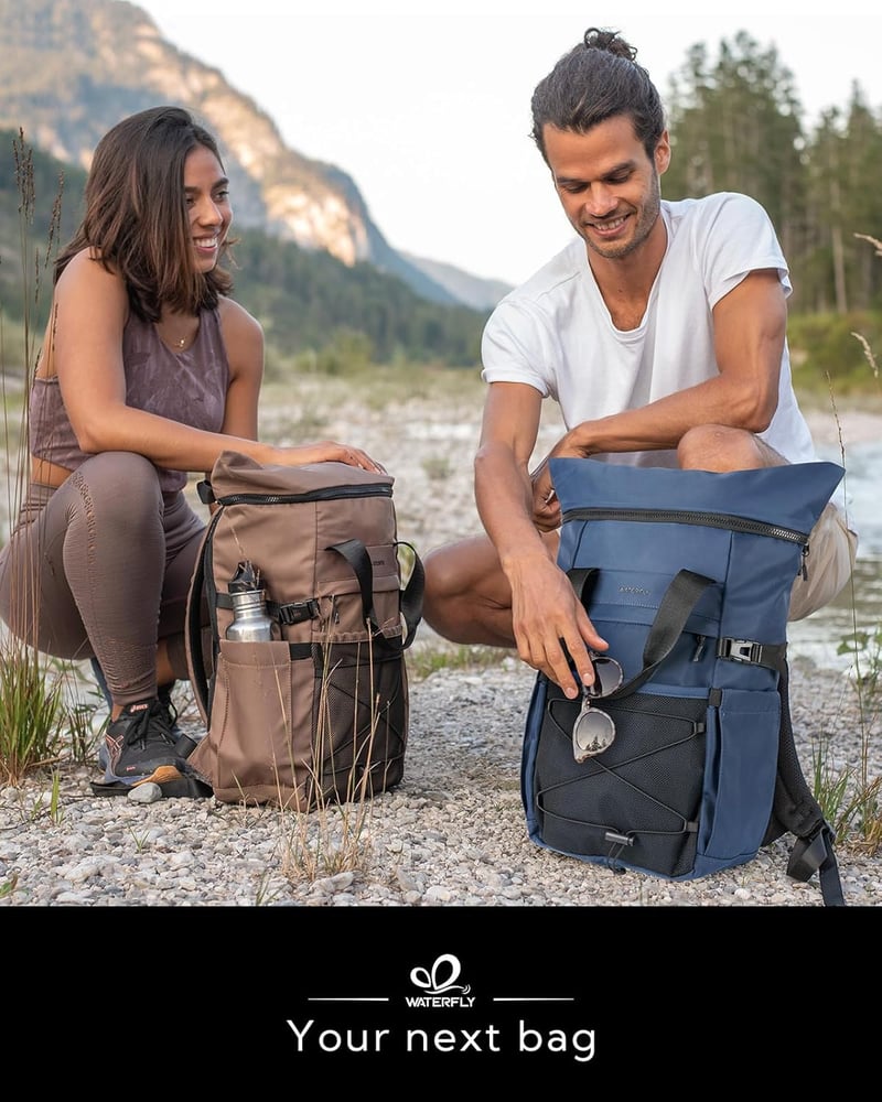 WATERFLY Rolltop hátizsák 16-21L laptop rekesz unisex utazási iskolahátizsák