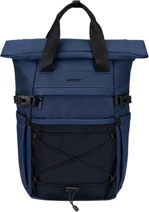 Rolltop batoh WATERFLY 16-21 l, s priehradkou na 16-palcový notebook – modrý