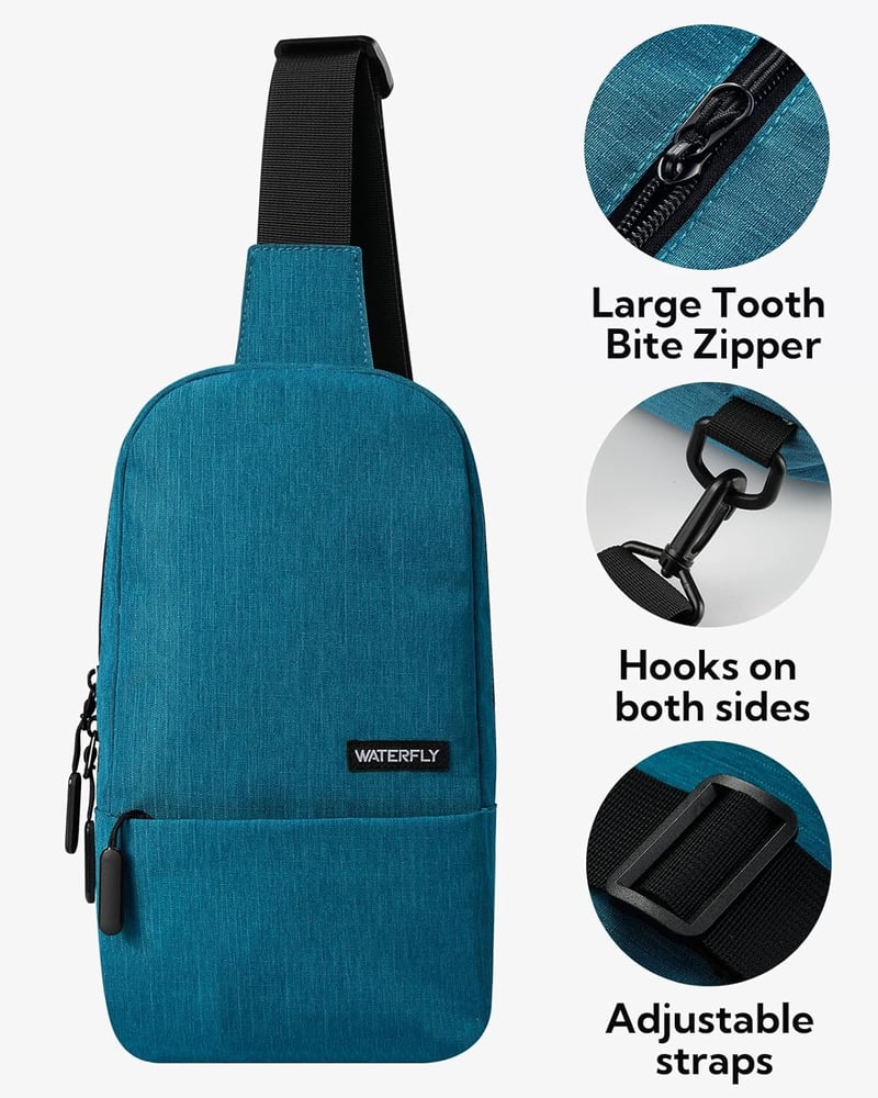 WATERFLY Válltáska Crossbody Hátizsák Férfi Női Oldaltáska Sling Backpack
