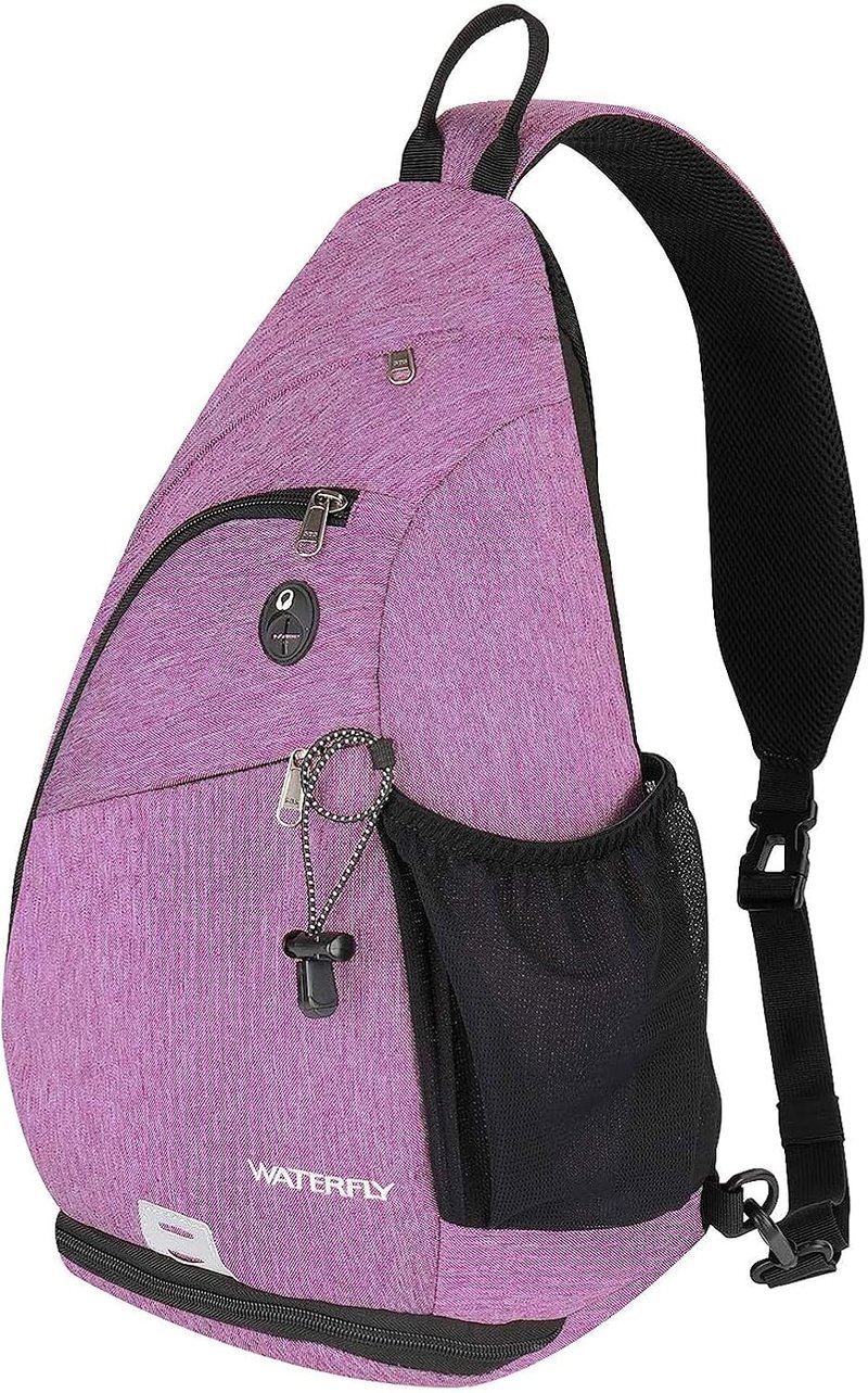 WATERFLY Vízálló Lila Egyvállas Hátizsák - Állítható Pánttal Túrázáshoz, Kerékpározáshoz, Utazáshoz - Unisex Nylon Crossbody Táska