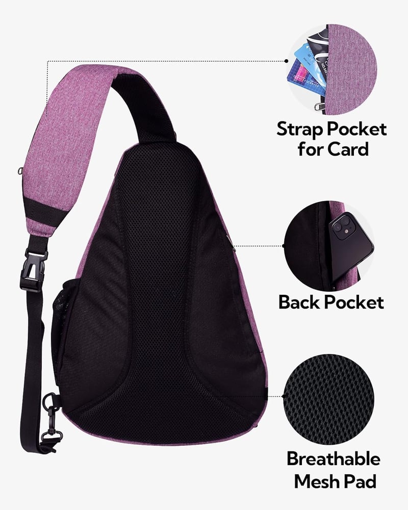 WATERFLY Vízálló Lila Egyvállas Hátizsák - Állítható Pánttal Túrázáshoz, Kerékpározáshoz, Utazáshoz - Unisex Nylon Crossbody Táska