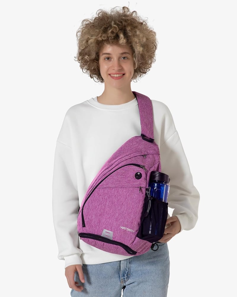 WATERFLY Vízálló Lila Egyvállas Hátizsák - Állítható Pánttal Túrázáshoz, Kerékpározáshoz, Utazáshoz - Unisex Nylon Crossbody Táska