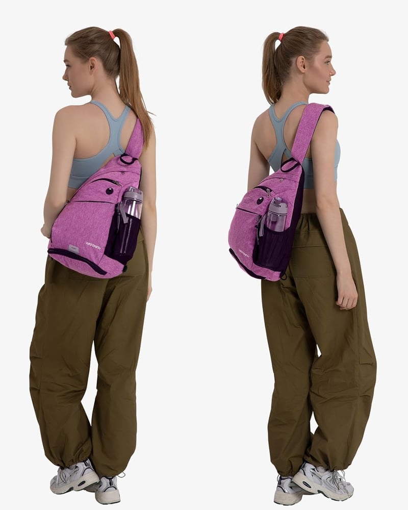 WATERFLY Vízálló Lila Egyvállas Hátizsák - Állítható Pánttal Túrázáshoz, Kerékpározáshoz, Utazáshoz - Unisex Nylon Crossbody Táska