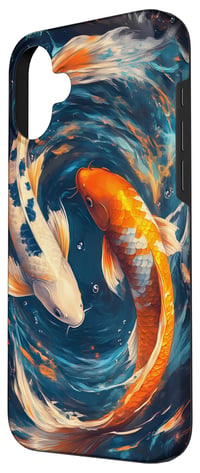 Husă de protecție pentru iPhone 16 Plus – Waterlife Designs by Dennex, model pește Koi, tematică natură 2