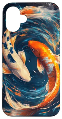Husă de protecție pentru iPhone 16 Plus – Waterlife Designs by Dennex, model pește Koi, tematică natură 1