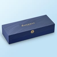 Stilou Waterman Hémisphère - oțel inoxidabil cu ornamente placate cu aur de 23K - peniță fină - cu cutie cadou 5