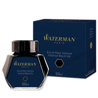 Atrament do plniaceho pera Waterman, 50 ml, Intense Black, náhrada za atramentové bombičky, prémiový tekutý atrament do plniaceho pera 1