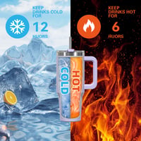 WATERSY 20 oz Termosový hrnček na kávu fialový, dvojstenný vákuovo izolovaný pohár z nehrdzavejúcej ocele, nepriepustný s rukoväťou a slamkou, 591 ml 4
