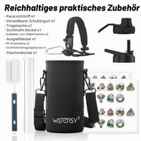 Nerezová termoska WATERSY, 946 ml, vákuovo izolovaná dvojstenná športová fľaša s 2 uzávermi, nepriepustná, zelená, na šport a do školy 2