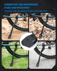 WATSABRO Stojan na bicykel pre 24-29 palcové bicykle, výškovo nastaviteľný bočný stojan, max. 35 kg, hliníkový, protišmykový, e-bike, MTB, mestský 5