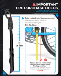 WATSABRO Stojan na bicykel pre 24-29 palcové bicykle, výškovo nastaviteľný bočný stojan, max. 35 kg, hliníkový, protišmykový, e-bike, MTB, mestský 2