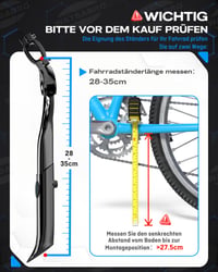 WATSABRO Stojan na bicykel 24-29 palcov, výškovo nastaviteľný bočný stojan s nosnosťou 45 kg, protišmykový, pre elektrobicykle, MTB a mestské bicykle 4