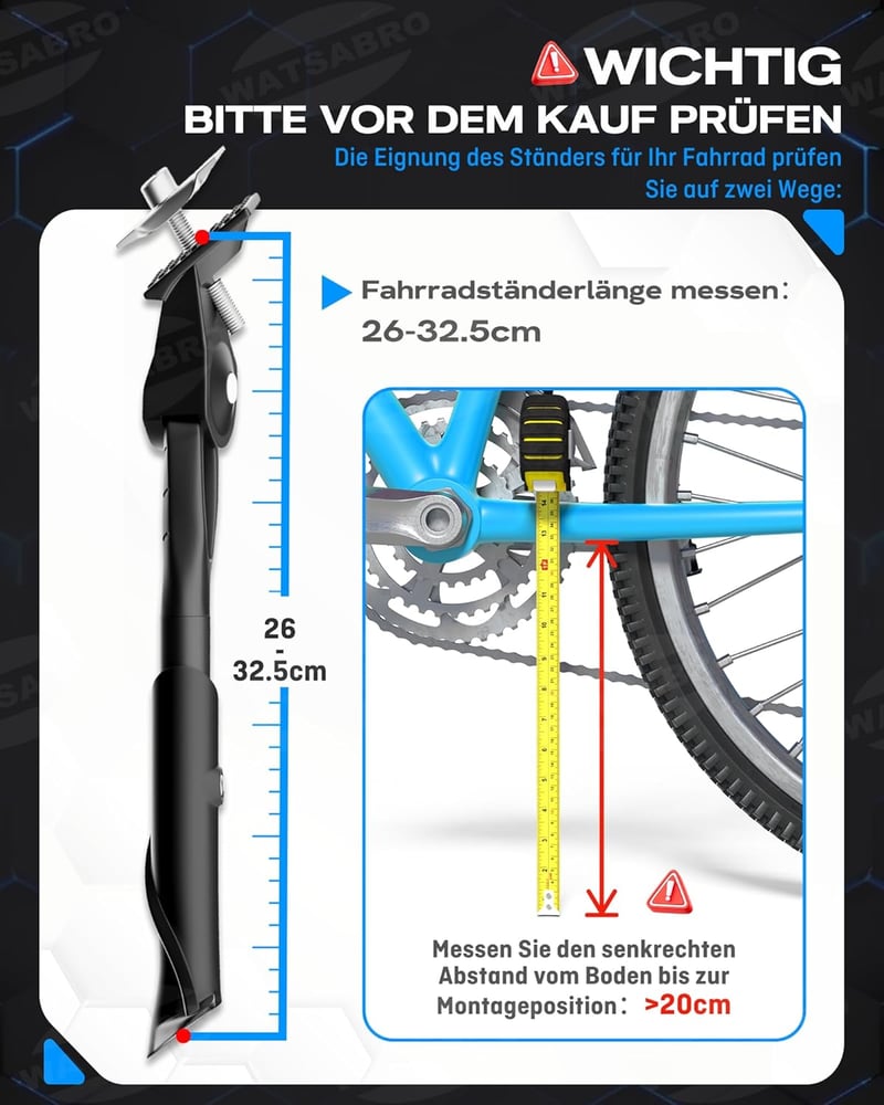 WATSABRO Magasságállítható Kerékpártartó 18-24 Colos MTB Sportkerékpárhoz 35kg Terhelhetőség