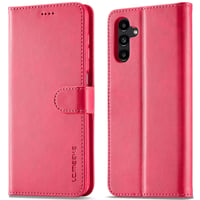Flip puzdro WAURZ na Samsung Galaxy A54 5G s priehradkou na karty a magnetickým stojanom - ružovo-červené 1