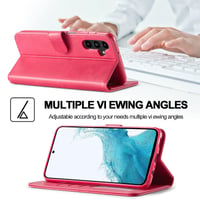 Flip puzdro WAURZ na Samsung Galaxy A54 5G s priehradkou na karty a magnetickým stojanom - ružovo-červené 4