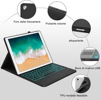 WAVATA iPad Pro 12,9" Bluetooth Billentyűzet Tok Háttérvilágítással 4