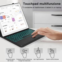 WAVATA iPad Pro 12,9" Bluetooth Billentyűzet Tok Háttérvilágítással 7