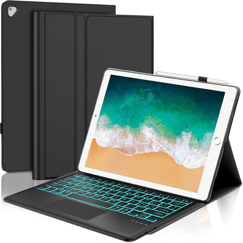 WAVATA iPad Pro 12,9" Bluetooth Billentyűzet Tok Háttérvilágítással