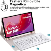 WAVATA Lenovo Tab M11 2024 Bluetooth billentyűzet tok Pink mágneses leválasztható 7