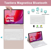 WAVATA Lenovo Tab M11 2024 Bluetooth billentyűzet tok Pink mágneses leválasztható 3