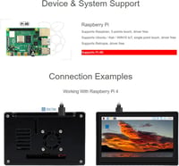 Waveshare 4.3" DSI LCD kijelző tokkal Raspberry Pi 4B-hez, 800×480, kapacitív érintős 3
