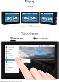 Waveshare 4.3" DSI LCD kijelző tokkal Raspberry Pi 4B-hez, 800×480, kapacitív érintős 4