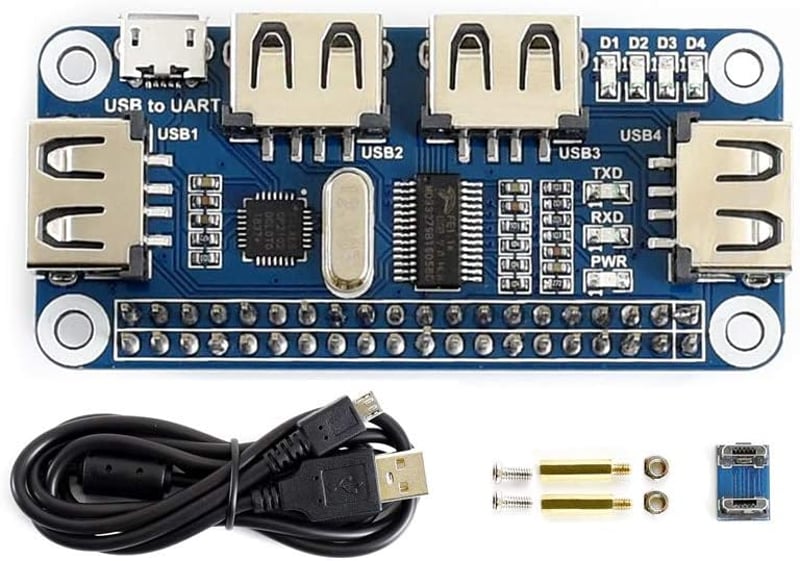 Waveshare 4 portos USB HUB HAT Raspberry Pi Zero A+ B+ 2 3 számára