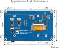 Waveshare 5 inch DSI LCD érintőképernyős kijelző Raspberry Pi-hez - 800×480 8