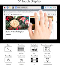 Waveshare 5 inch DSI LCD érintőképernyős kijelző Raspberry Pi-hez - 800×480 2