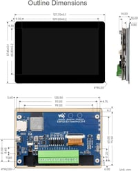 Waveshare ESP32-S3 5 hüvelykes kapacitív érintőképernyős fejlesztőpanel WiFi és Bluetooth 7