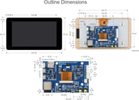 Waveshare ESP32-S3 7 hüvelykes érintőképernyős fejlesztői panel Wi-Fi Bluetooth 7
