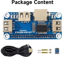 Waveshare Ethernet/USB HUB modul Raspberry Pi-hez, RJ45 és 3 USB port 2