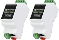 Waveshare ipari soros szerver RS485–RJ45 Ethernet Modbus gateway, sínre szerelhető - 2 db 1