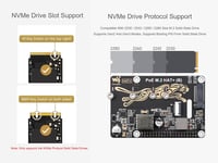 Waveshare POE M.2 HAT+ Raspberry Pi 5 NVMe SSD adapter PCIe Gen2/3 5