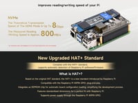 Waveshare POE M.2 HAT+ Raspberry Pi 5 NVMe SSD adapter PCIe Gen2/3 3