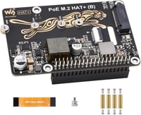 Waveshare POE M.2 HAT+ Raspberry Pi 5 NVMe SSD adapter PCIe Gen2/3 1