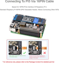 Waveshare POE M.2 HAT+ Raspberry Pi 5 NVMe SSD adapter PCIe Gen2/3 4