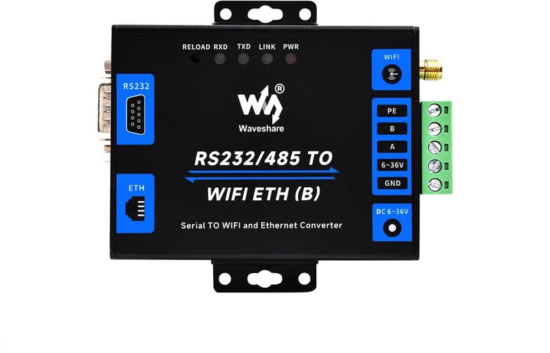 Waveshare RS232/485 WiFi Ethernet Soros Konverter Modbus MQTT Gateway