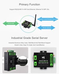 Waveshare RS232/485–WiFi és Ethernet ipari soros szerver, Modbus/MQTT átjáró 3