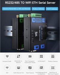 Waveshare RS232/485–WiFi és Ethernet ipari soros szerver, Modbus/MQTT átjáró 2