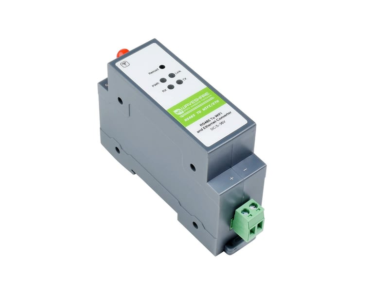 Waveshare RS485–WiFi/Ethernet pristupnik, Modbus MQTT, za montažu na DIN šinu