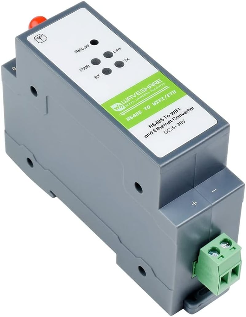 Waveshare RS485 WiFi Ethernet Modbus MQTT Gateway sín szerelésű konverter