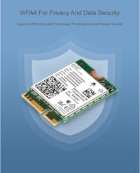 Waveshare WiFi 7 BE200 M.2 E Key hálózati adapter, Bluetooth 5.4, tri-band 3