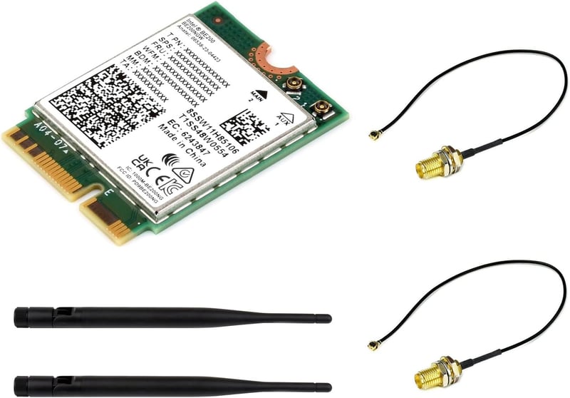Waveshare WiFi 7 BE200 M.2 E Key hálózati adapter, Bluetooth 5.4, tri-band