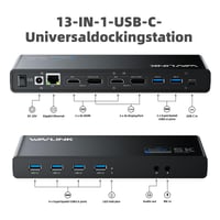 Stație de andocare WAVLINK DisplayLink USB-C - 2x HDMI și DP, Gigabit Ethernet, 6x USB 3.0, Audio, Microfon, compatibilă cu Mac OS și Windows 2
