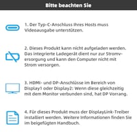 Stație de andocare WAVLINK DisplayLink USB-C - 2x HDMI și DP, Gigabit Ethernet, 6x USB 3.0, Audio, Microfon, compatibilă cu Mac OS și Windows 4