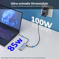 Dokovacia stanica pre notebook WAVLINK, duálny DisplayPort a HDMI, 100W PD, 10Gbps USB-A/C, 2,5G Ethernet, kompatibilná s Dell/HP/Lenovo, Windows, strieborná 2