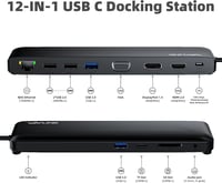 WAVLINK USB-C dokkoló 3 monitor támogatással, HDMI/DP/VGA, 100W töltés, Ethernet, SD/TF olvasó 2